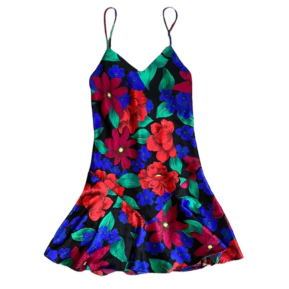 Floral Satin/Silk Tank Dress - Picture 3 of 13